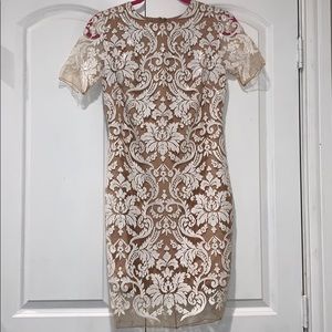 White sequin lace style dress